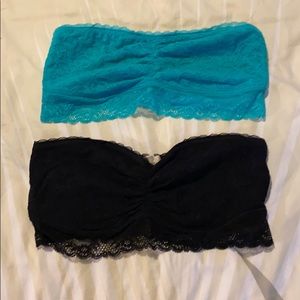 Strapless lace bralettes